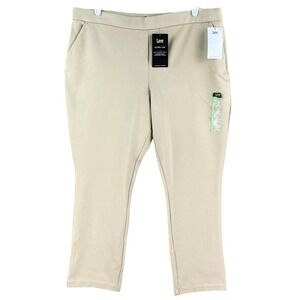 Lee Ultra Lux Women's Kansas City Khaki Ankle Pants Size 16 Stretch Zip Side NWT